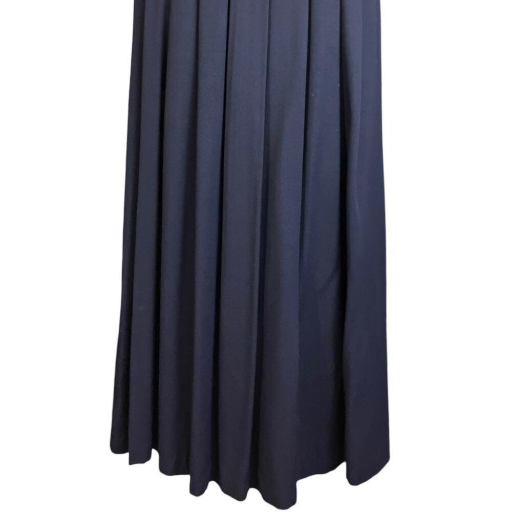 Just in Thyme Women's Navy Embroidered Pleated Short Sleeve Back Zip Dress Sz 8 - Picture 6 of 7